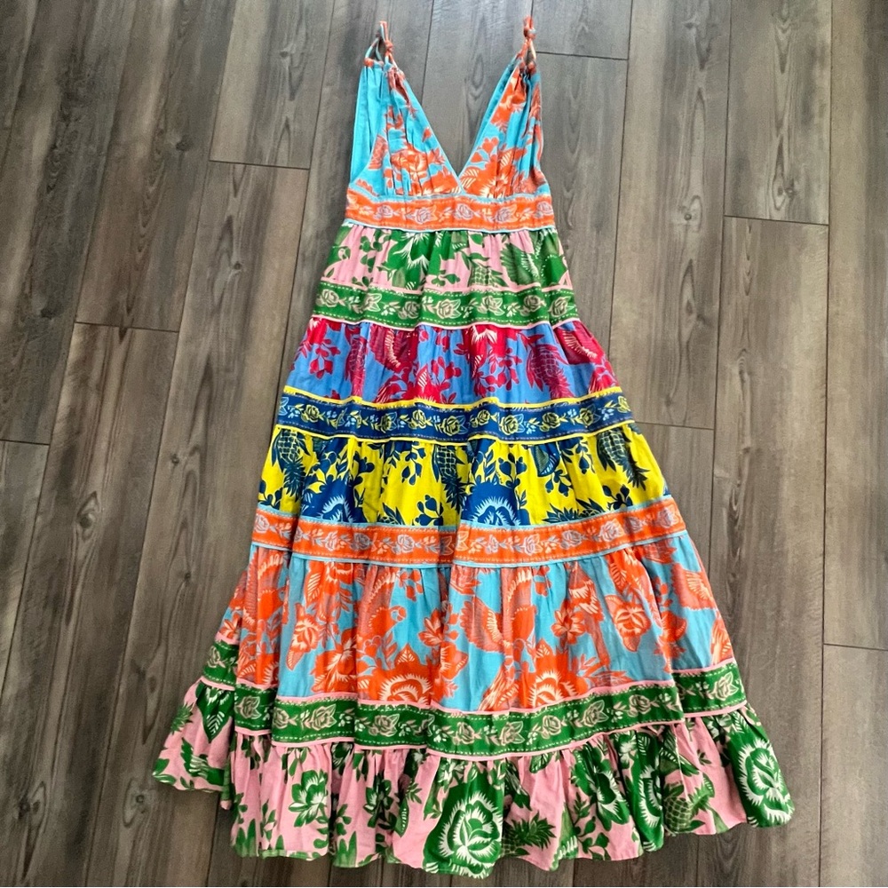 FARM RIO LACE GARDEN MIX MAXI DRESS Sz M